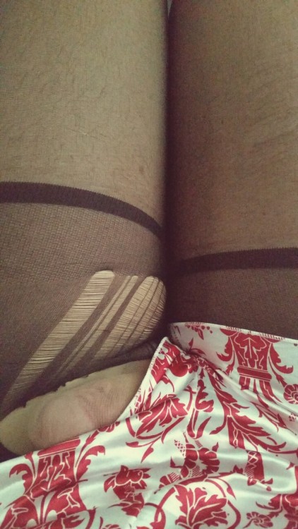 My Cock In Pantyhose Layers And Silky Underwear