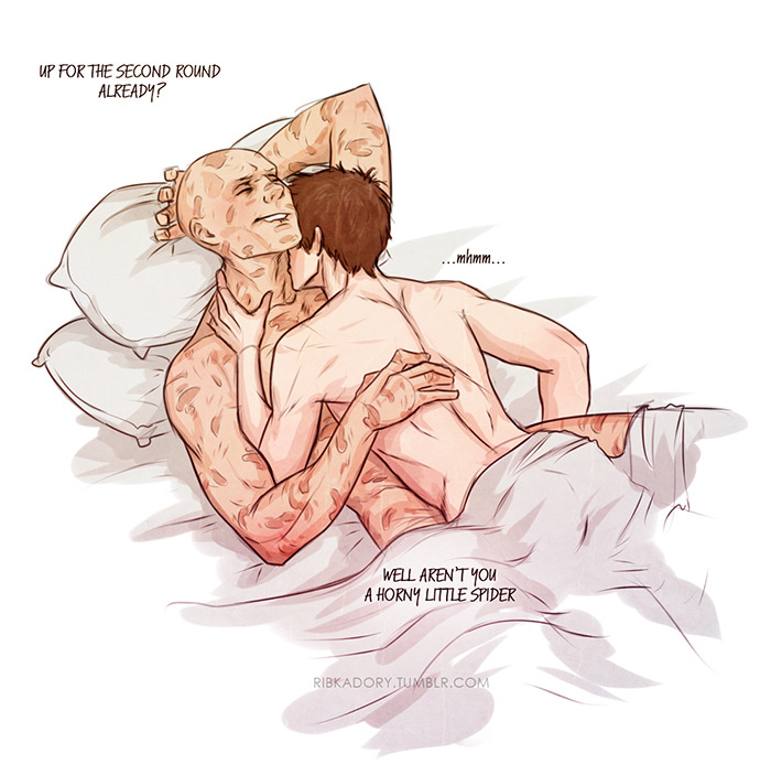 ribkadory:  In a hurry - Spideypool by ribkaDory That’s what happens when you try