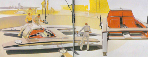 70sscifiart:“I’ve been trying to get rid of wheels since 1963” -Syd Mead