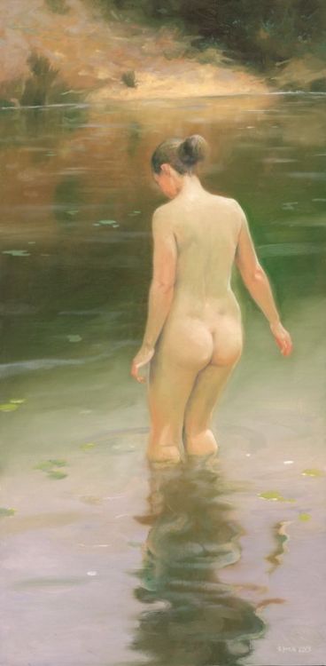 artbeautypaintings:  Evening bathing - Denis Chernov