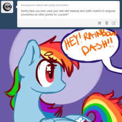 ask-rarity-and-pinkie:  Rainbow Dash pranks