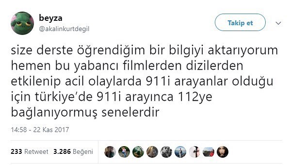 Size derste öğrendiğim bir...