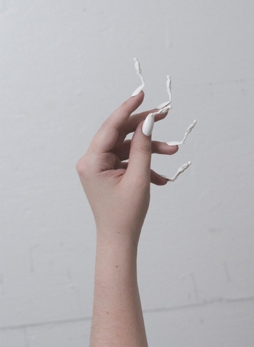  Sydney Vize (MFA Studio Art), “Manicure self portrait,” 2020, Resin, Acrylic nails, Nail polish, PV