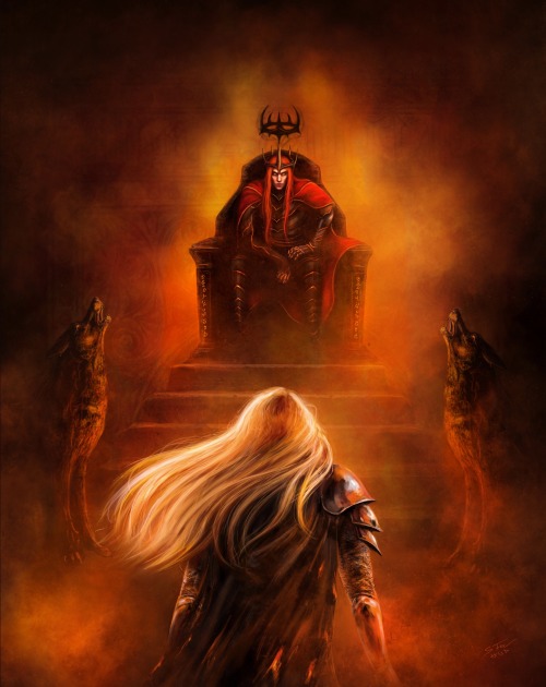 eldamaranquendi: And Finrod fell before the Throne BY KuraiGeijutsu   “He chanted a song of wiza