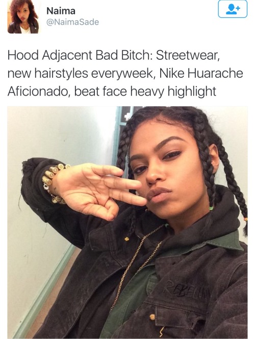 honey-dipping:  urspottieottie:  thickyungth0ttie:  babyiverson:  nigerianflagemoji:  sirewordplayj:  americadivided:  yearoftheollie:  Which one are you?  I love this entire post.  Lol damn the specifics of it tho…  the girl for hood bad bitch is vixen