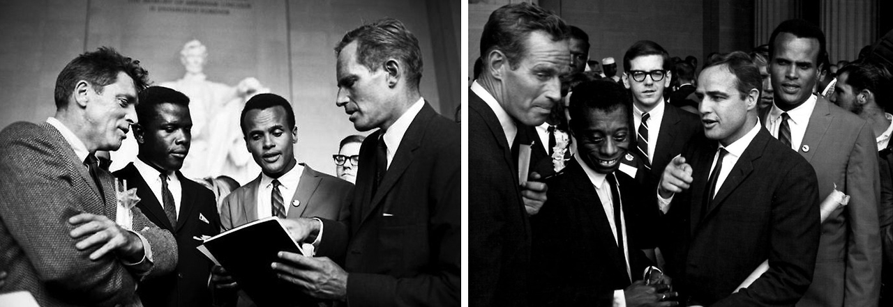 twixnmix:  Harry Belafonte, Sidney Poitier, Charlton Heston, James Baldwin, Marlon