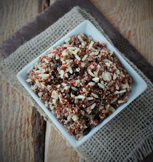 (via Brown Rice Quinoa Blend | Homemade Food Junkie) Brown Rice Quinoa Blend is low-​fat, low-​sugar