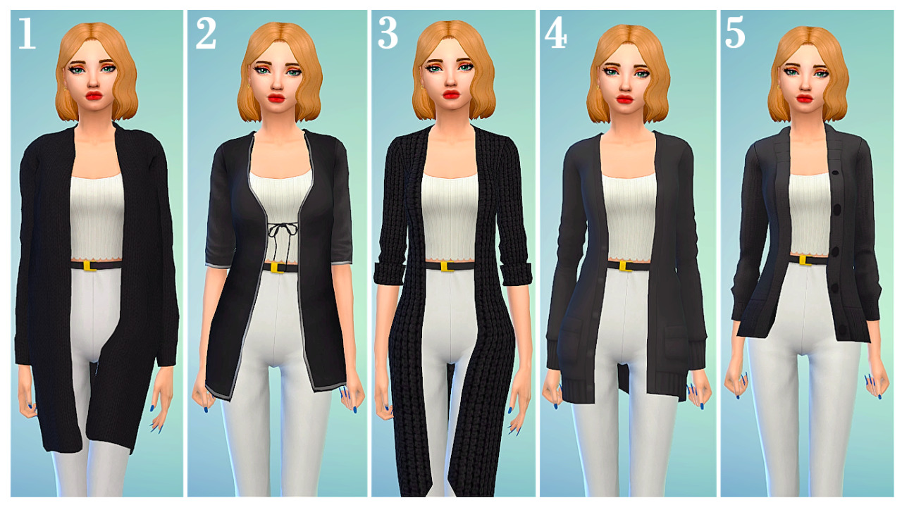 Sims 4 CC Cardigan Accessory