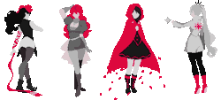 Yuranosaur:  I Made Some Rwby Pixels! Monochrome + Red Color Scheme Bc I Wanted To