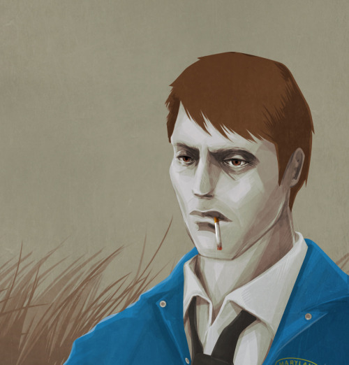  illustration by 45cave : Crossover Hannibal x True Detective. 