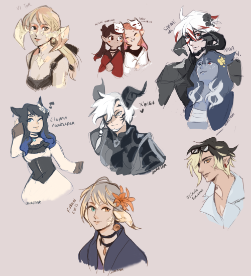 ffxiv doodles from art parties o/