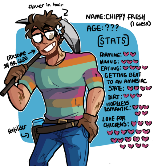 chipchopclipclop: some sdv stuff since i finally got around to drawing my farmer, uhhhh i love sam