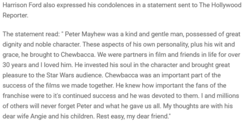 holocron-inthe-restrictedsection: The Star Wars family remembers Peter Mayhew May 19, 1944 - April 3