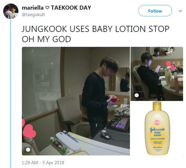 johnson baby lotion jungkook