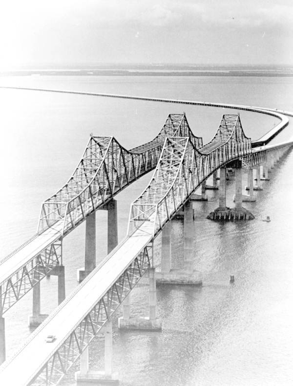 The Sunshine Skyway bridge on a 4x4 inch canvas (just finished this painting  last week) : r/florida