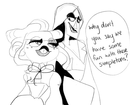 robotsandsodapop replied to your post “robotsandsodapop replied to your photo “Look I had to draw them…”Evil lady au.Yes