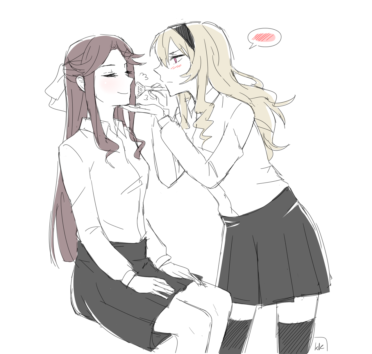 kuro-kelly:    This is Tendou Maya and her girlfriend Saijou Claudine[COMMISSION]