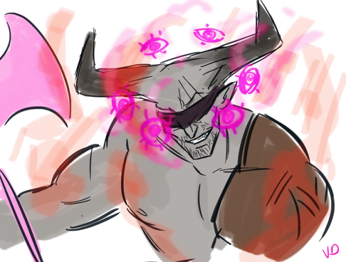 asparklethatisblue:  After the Iron Bull loses his remaining eye Dorian creates a spell that lets hi