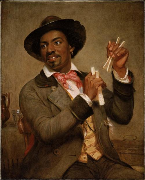 life-imitates-art-far-more:William Sidney Mount (1807-1868) “The Bone Player” (1856) Oil on canvas L