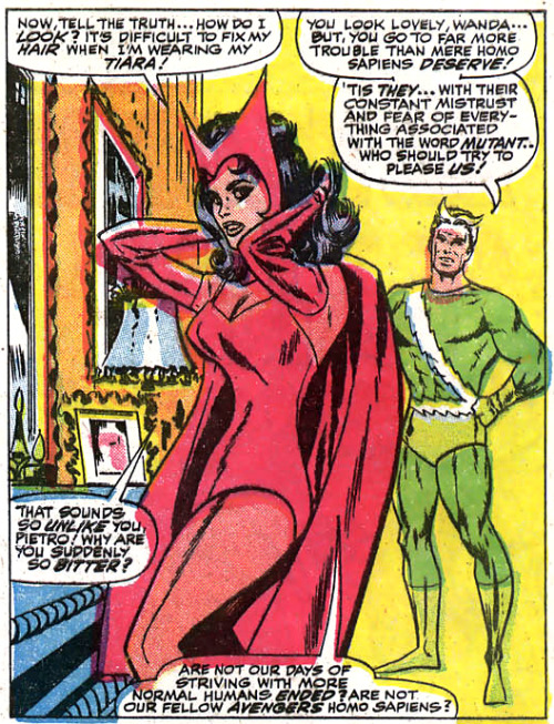 Avengers #45, October 1967In which Pietro begins to sound a bit more like his usual non-goody-goody 