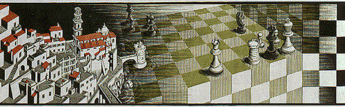 Metamorphosis II excerpt 6, 1939, M.C. Escher