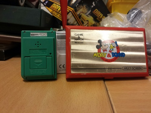 Nintendo Game & Watch Mickey & Donald, 1982, and Nintendo Mini Classic Donkey Kong Junior, 1