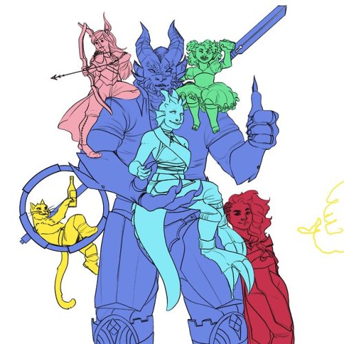 current DND company, the Ladies of Isle de Stella (and sprig the tabaxi)