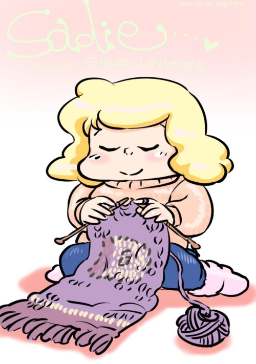 harumi-sugita:  冬を感じるイラストたち。 スティーブン・ユニバースを描いて、放送の無い12月を乗りきる作戦！  ◆みかんを食べて指先が黄色くなったパールさん。パールさんの指が好きです。