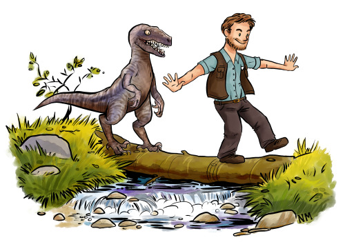 toothlesspolecat:commission prompt: “chris pratt and blue, but like, calvin and hobbes”you got it, d