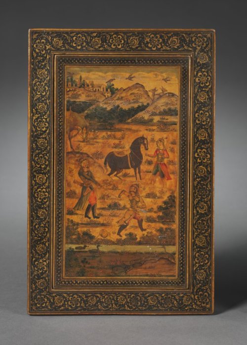 cma-islamic-art: Mirror Case, 1800s, Cleveland Museum of Art: Islamic ArtLove and war are the themes