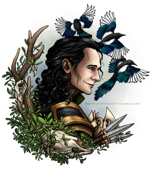 portraitoftheoddity: Have a Loki, Prince of Magpies.  (For @cigaretteburnslikefairylights )