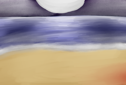 A beach at night, attempt at digital painting 