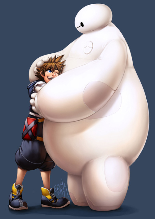 nijuukoo:    “Hello, I am Baymax! your personal healthcare companion.”  I swear Sora would be all over Baymax and hugging him at every chance, and Hiro would be trying to explain how he works and Sora’s just not going to listen at all because