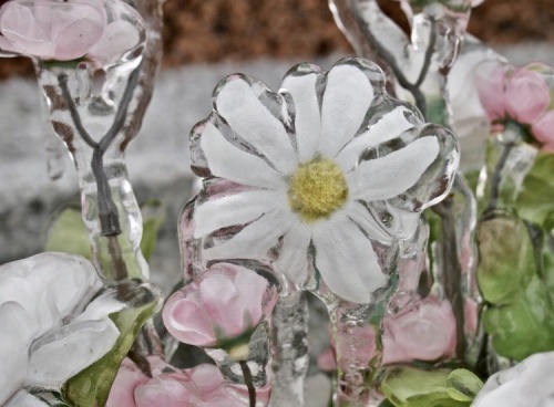 happyheidi: “Cemetery flowers after the ice storm”by Peter Fricke