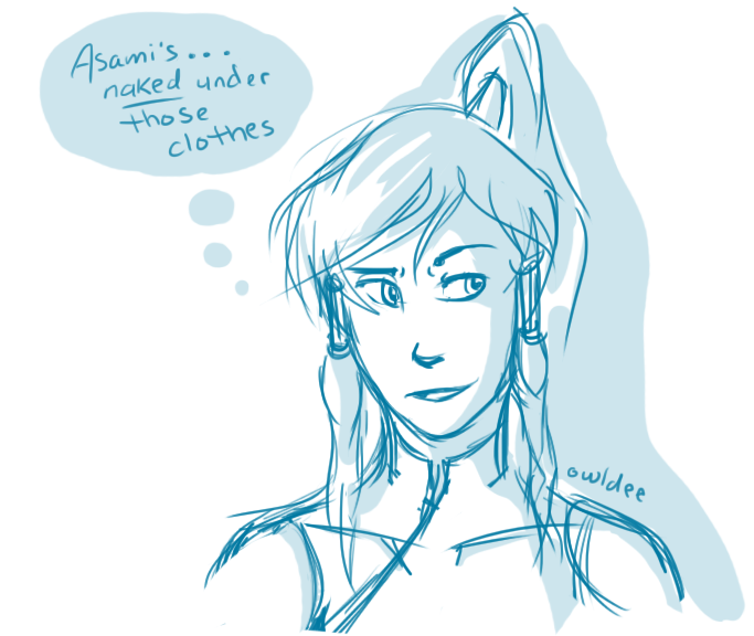 owldee:  no korra. bad korra.  Korra is nake under her clothes too~ &lt; |D&rsquo;&ldquo;&rsquo;