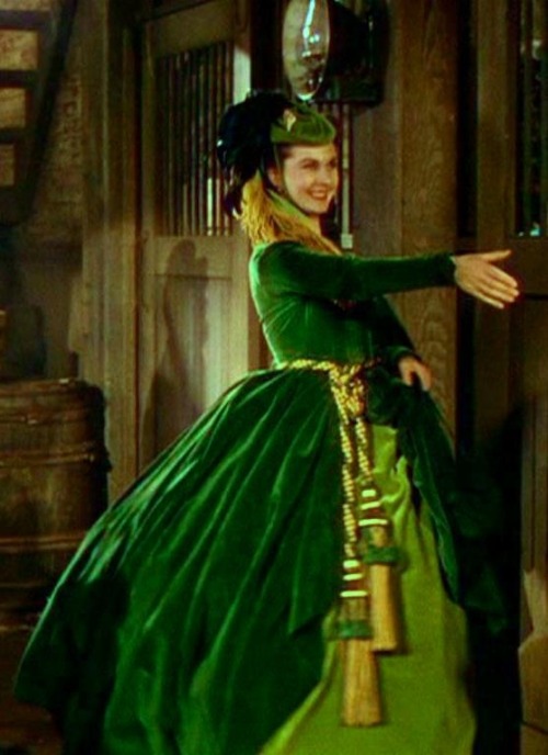 costumeloverz71:Scarlett O’hara’s (Vivian Leigh) Green curtain gown (recently restored).