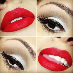 prettymakeups:  Would you try these glamorous makeup ideas?   How would like a kiss with this lips color?? Or maybe a&hellip;???