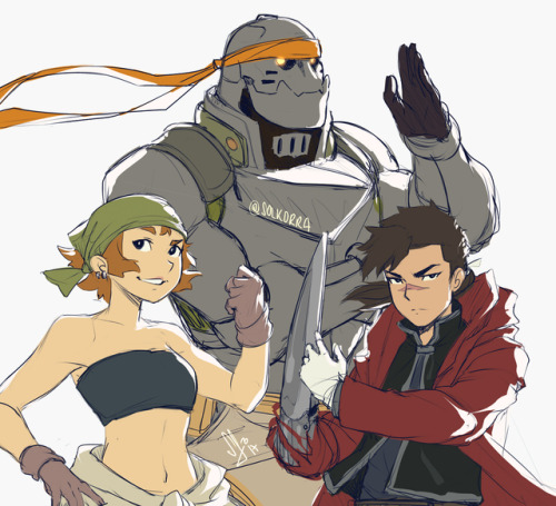 ninsegado91: solkorra:   And finally this crossover with Voltron Legendary Defender and Fullmetal Alchemist Brotherhood is done! x3 Shiro as Edward Elric Hunk as Alphonse Elric Pidge as Winry Rockbell Keith as Roy Mustang Lance as Riza Hawkeye/Jean Havoc