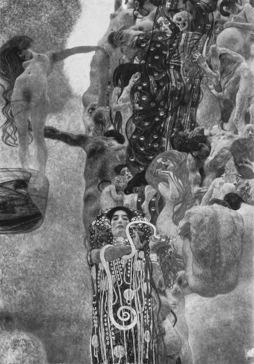 aesthethos:Gustav Klimt (1862-1918), Medicine, 1900-1907.-The Klimt University of Vienna Ceiling Pai