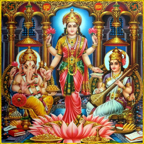 shivaom:Shri Lakshmi Devi, Saraswati Devi, Ganesh ॐ
