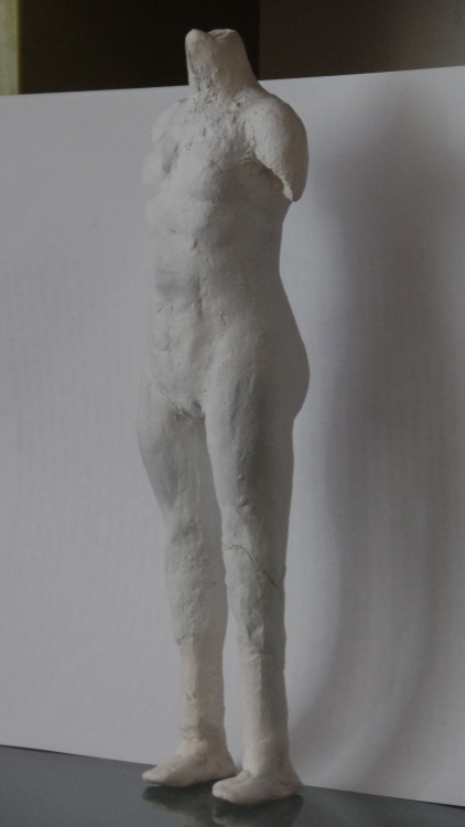 WIP. Sculpting body. Process pictures.Well, at least it stands on its own. Right now I have cut it i