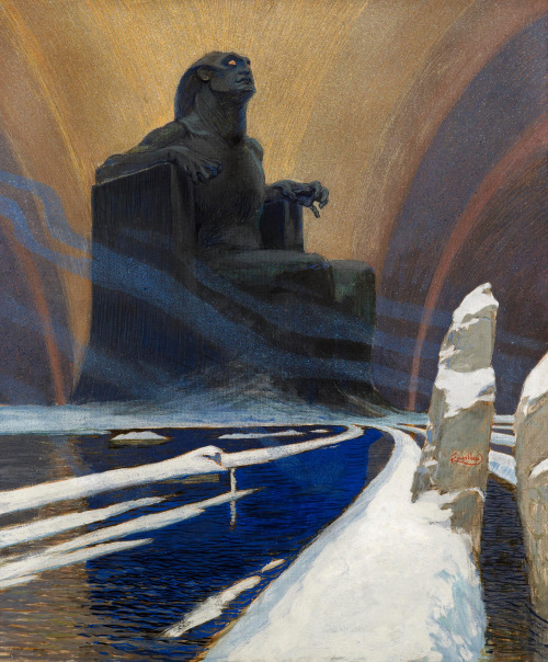 carga-de-agua:František Kupka (Czech, 1871–1957) - The Black Idol, 1903.