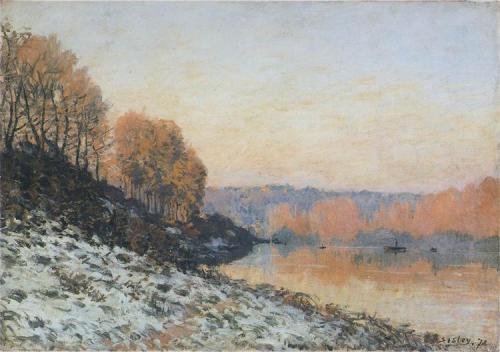 aizobnomragym:  Alfred Sisley “The Seine at Bougival in Winter”