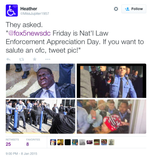 hersheywrites:  justice4mikebrown:January 8Twitter responds to National Law Enforcement Appreciation DaySometimes I love Twitter. 