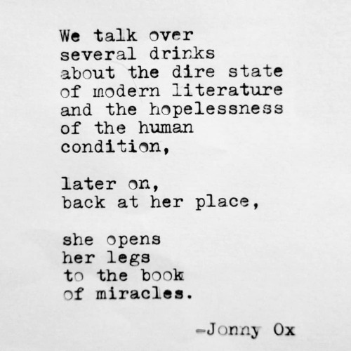 …she opens her legs to the book of miracles. -Jonny Ox #remingtontravelriter #typewriterpoetr
