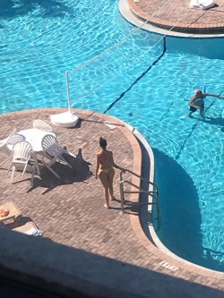 candidshotzs:  Saw the same two fat booty bitches from the past video at the pool again