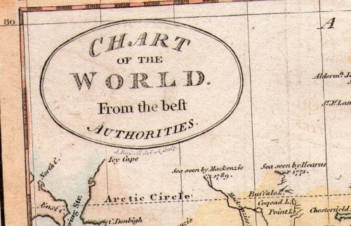 Chart of the World from the Best Authorities engraved by J Russell 1818 - later hand colour A fascin