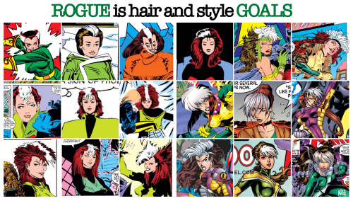 ROGUE: evolution of hairstyle in pictures. X-meme. 