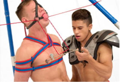 Bound Jock’s Armond Rizzo dominates porn pictures