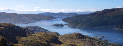 Kyles of Bute from the hills north of Colintraive on a sunny day in October.